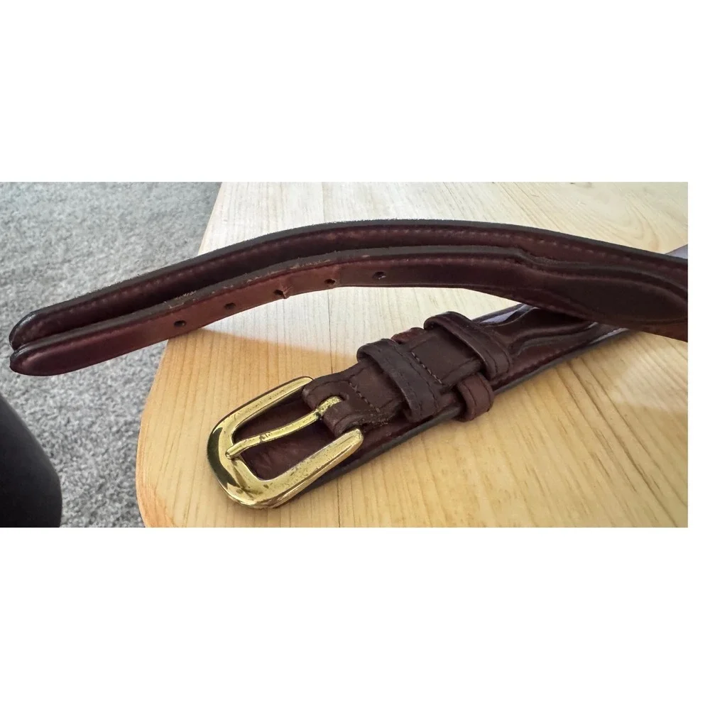 Brighton Brown Leather Equestrian Ranger Belt Made in USA 34 35307 1990's VTG